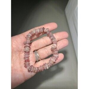 Strawberry Quartz Gemstone Bracelet NWOT Tumbled Crystal Healing Jewelry